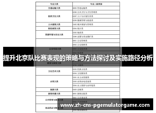 提升北京队比赛表现的策略与方法探讨及实施路径分析